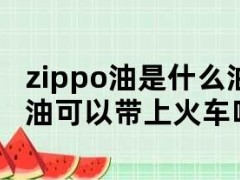 zippo油是什么油（zippo油可以带上火车吗）